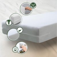 homesol  funda de colchon rizo elastica transpirable tratamiento antialergico con cremallera ideal para todas las alturas