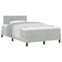 cama tapizada 203x123x88 cm terciopelo - gris