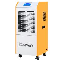 costway deshumidificador comercial 90 ldia con bomba portatil con ruedas manguera de drenaje y 24h temporizador para sotano almacen garaje