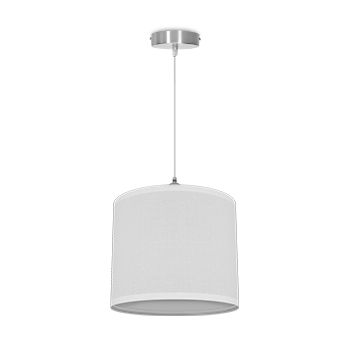 Aigostar Lámpara colgante, Lámpara de techo con pantalla de tela, candelabro Blanco, tulipa redonda, sin bombilla, Casquillo E27, sencilla y elegante lámpara de interior