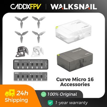 CADDXFPV Curve Micro 16: estuche pequeño para guardar accesorios, diseñado para los drones Tiny Whoops de 6 canales, batería LiHV A30 y marco de repuesto para el cargador.