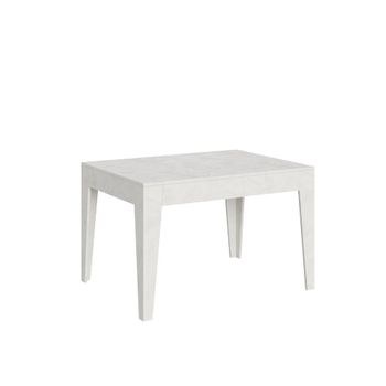 Mesa extensible 90x120/180 cm efecto madera blanco espatulado