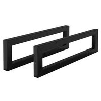 juego de 2 soportes de pared 500 x 150 mm negro acero ml-design