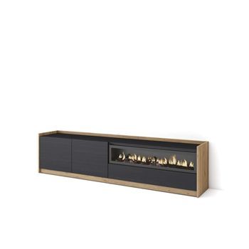 Mueble Tv Málaga-02 Con Chimenea Para Salón Moderno