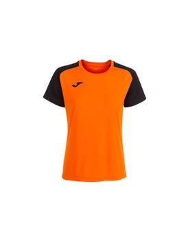 Camiseta de Fútbol Joma Academy IV Manga Corta Mujer Naranja Negro