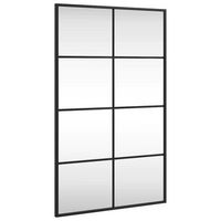 espejo de pared rectangular de hierro negro 50x80 cm vidaxl