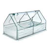 costway cama de jardin elevada de 2 niveles con cubierta invernadero y ventanas enrollables jardinera sin fondo facil riego 180 x 90 x 91 cm
