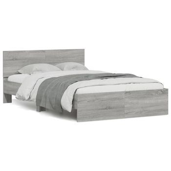 Estructura De Cama Con Cabecero Gris Sonoma 120x200 Cm