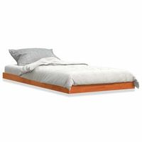 estructura de cama madera maciza de pino marron cera 75x190 cm vidaxl