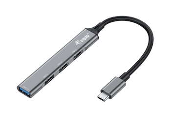 HUB USB-C EQUIP LIFE USB 1 PUERTO USB 3.0 3 PUERTOS USB 2.0 CARCASA ALUMINIO