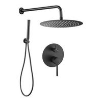 conjunto de ducha empotrada pared monomando sligo negro mate 30 cm x 30 cm