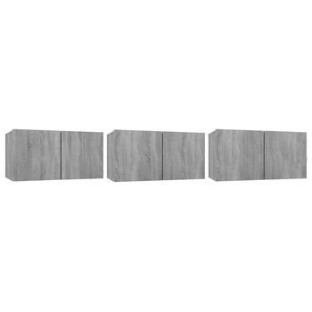 Muebles Para Tv Colgantes 3 Unidades Madera Gris Sonoma 60x30x30 Cm