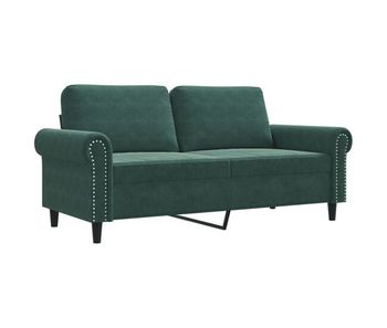Sofá de 2 plazas - sofá de salón - sofá moderno de terciopelo verde oscuro 140 cm