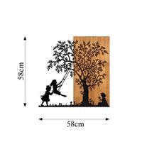 decoracion pared de madera the arbol and the shaking children nogal negro 59x58 cm