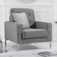 lydia grey velvet armchair