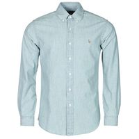 polo ralph lauren camisa manga larga chemise ajustee en chambray denim col boutonne logo pony player para hombre
