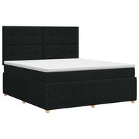 cama tapizada 190x144x1405 cm tejido - negro