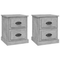 juego de 2 mesitas de noche - mesillas madera contrachapada gris 39x39x475 cm mc6176