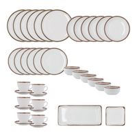 vajilla 36 piezas porcelana blanca