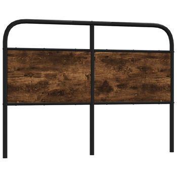 Cabecero De Repuesto De Acero Y Madera De Ingeniería Roble Ahumado 140 Cm Vidaxl