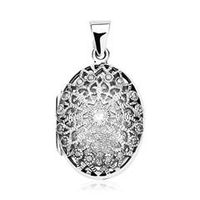 relicario con grabado de plata 925 y circonitas