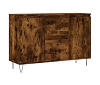 vidaxl aparador de madera de ingenieria roble ahumado 1015x35x70 cm
