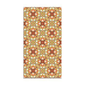 Panorama Alfombra Vinílica Baldosa Modelo Oriental Naranja 200x200 Cm