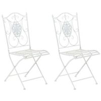 pack de 2 sillas de jardin sibell plegables metal blanco 49x42x915 cm clp