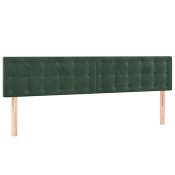 Cabecero Cama Mueble De Dormitorio Con Led De Terciopelo 160 X 5 X 78/88 Cm Verde Oscuro M02_0001591