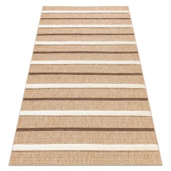 Spark 0686a Alfombra Beige / Crema - Líneas, Sisal, Estructural 140x190 Cm