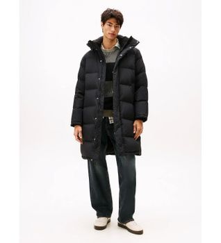 Tommy Jeans para hombre. DM0DM22250 Parka Acolchada negro (XXL), Casual, Poliéster