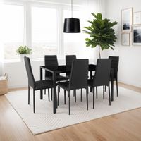 4 sillas de comedor con acolchado polipiel 41 x 45 x 985 cm negro