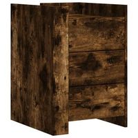 mesita de noche  mesilla de noche madera de ingenieria roble ahumado 45x50x65 cm