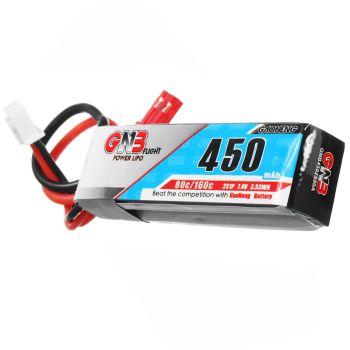 Batería LiPo Gaoneng GNB de 7,4V 450mAh 80C 2S con conector JST para dron RC