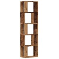 estanteria  libreria  armario de libros madera de ingenieria madera envejecida 45x24x159 cm