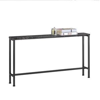 Mesa De Entrada Recibidor Mesa De Consola Estampado De Mármol Negro 120 X 20 X 65 Cm Fsb19-sch Sobuy Es