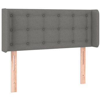 Cabecero Cama Mueble De Dormitorio Con Led De Tela Oscuro 83 X 16 X 78/88 Cm Gris M02_0000827