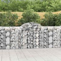 cestas de gaviones 4 piezas  gavion para piedras  gavion decorativo forma de arco hierro 200x50x100120cm cfw893933