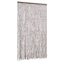 cortina antimoscas chenilla beige y blanco 118x220 cm