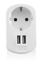 cargador de pared ewent ew1211 2usb 31a blanco sin perdida de enchufe