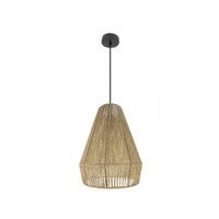 fabrilamp lampara de techo colgante calabria 1xe27 negronatural regx34x34cm