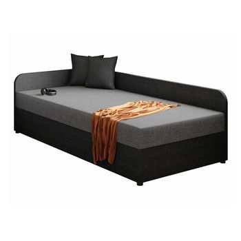Cama Memphis 128, Individuales, Gris, Tapiz, Somieres, 95x205x60cm
