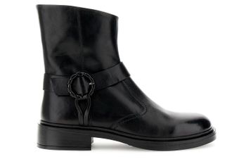 botines de piel con hebilla envuelta black 38