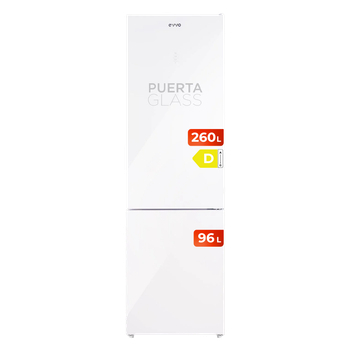 EVVO Frigorífico Combi No Frost, Frigorífico 257 L Congelador 94 L, Motor Inverter, Multi Air Flow, Luz , LED táctil,
