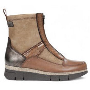 Fluchos Botines botin casual cuña pìeles combinadas con cremallera central para mujer