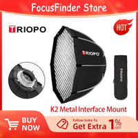 triopo k2 55cm 65cm 90cm 120cm liberacion rapida bowens montaje octagonal softbox  rejilla de panal caja suave al aire libre para flash
