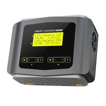 Cargador HTRC C6X2 AC 150W DC 240W de Pantalla LCD de Doble Canal para Lipo Balanceador de Descarga RC para Baterías LiP