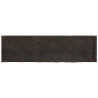 tablero mesa  tablero escritorio madera roble tratada marron oscuro 180x50x2-6 cm