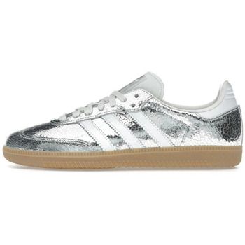 adidas Deportivas Moda Samba OG Silver Metallic Cracked Leather para hombre