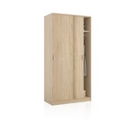 armario de puertas correderas y gran almacenamiento 100x200 cm roble